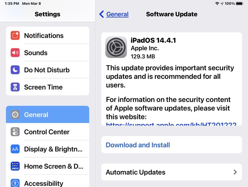 iOS 14.4.1 和 iPadOS 14.4.1