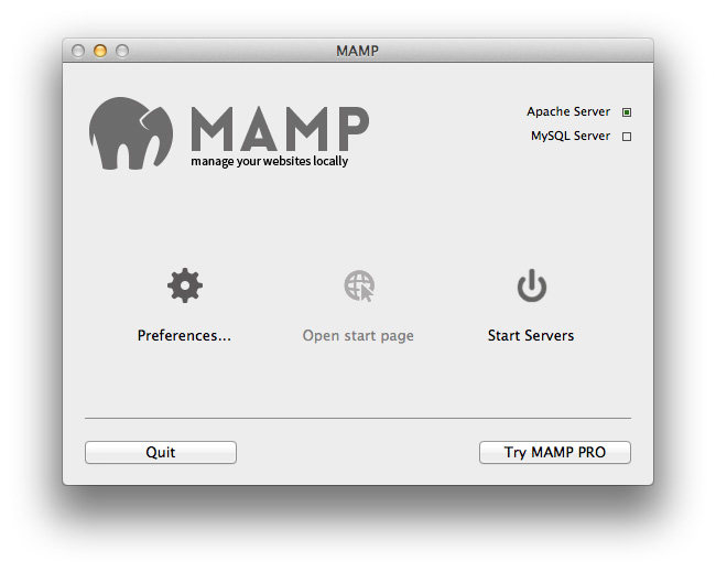 OS X 中的 MAMP
