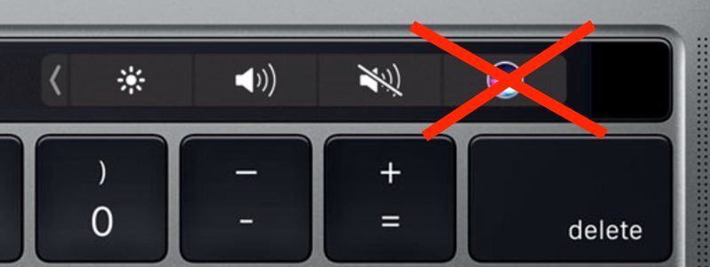 从 Mac 上的 Touch Bar 移除 Siri