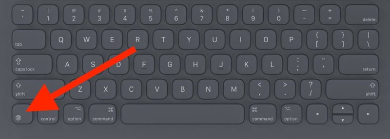 通过按表情符号在 iPad 上访问表情符号某些 iPad 键盘上的键