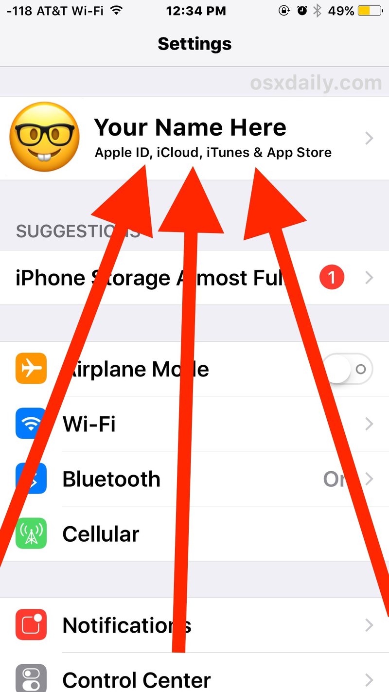 在 iPhone 上的 iOS 中访问 iCloud 设置