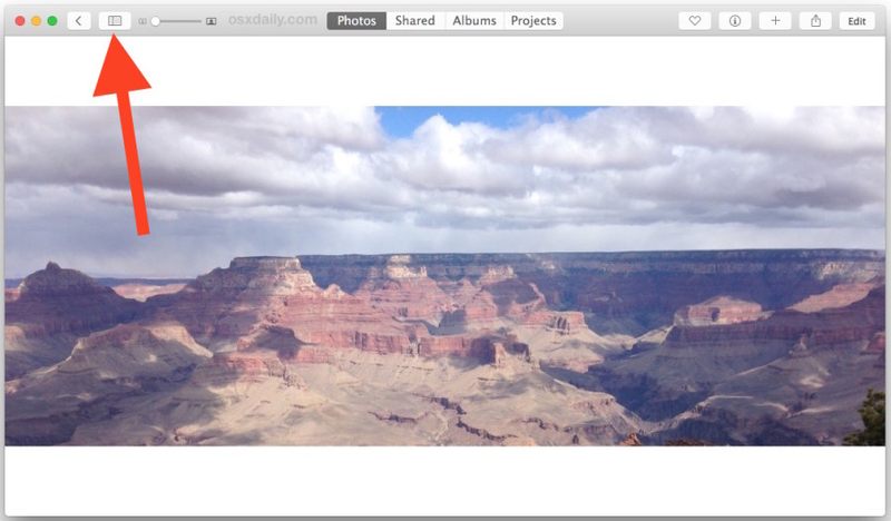 访问拆分视图适用于 Mac OS X 的照片应用程序
