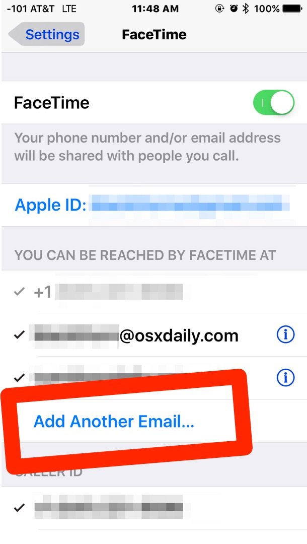 在 iOS 中向 Facetime 添加另一个电子邮件地址