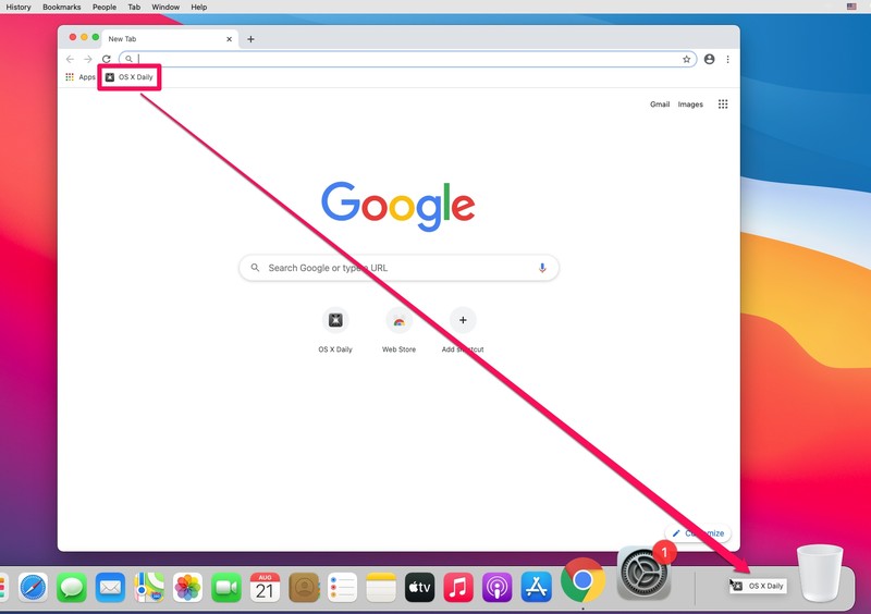 如何将 Chrome 书签添加到 Mac Dock