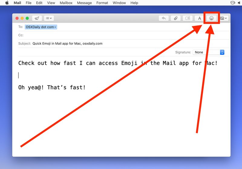 如何在 Mac 邮件上添加表情符号使用表情符号按钮