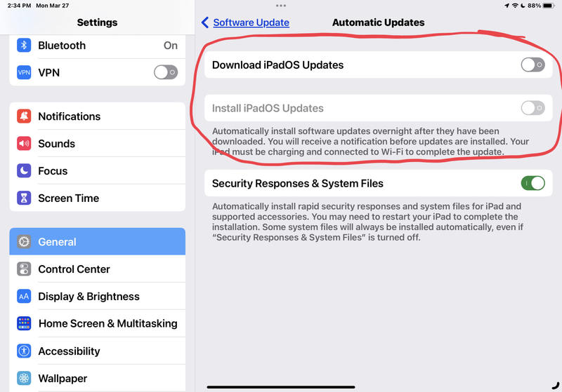 自动下载安装设置iPadOS 和 iOS 软件更新
