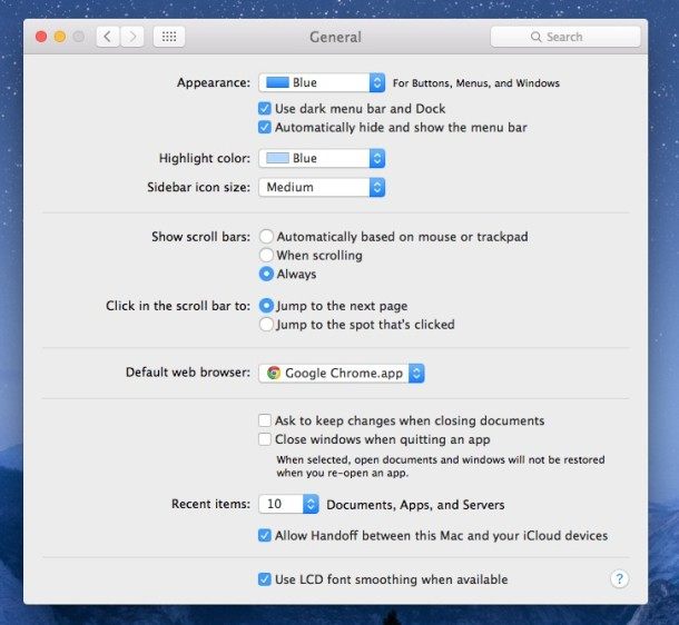 自动隐藏并在 Mac OS X 中显示菜单栏