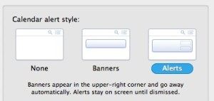 Mac 通知中心的横幅与警报OS X