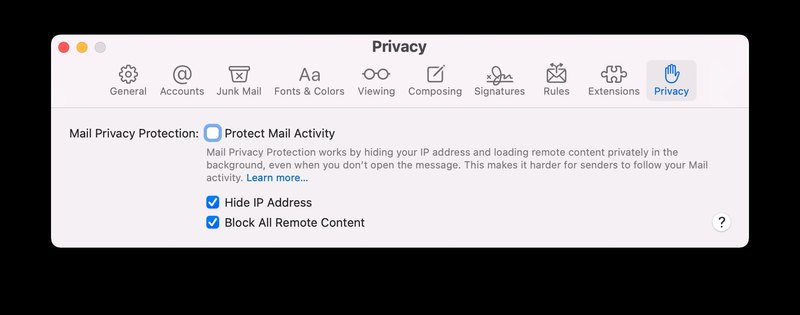 阻止远程加载邮件中的内容和图像在 Mac 上