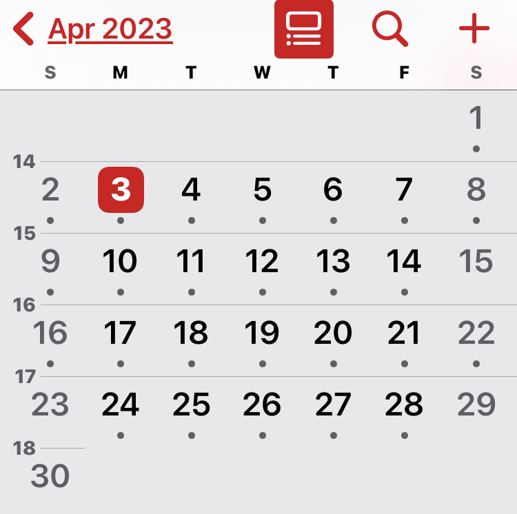 更改事件在 iPhone 和 iPad 上显示的日历