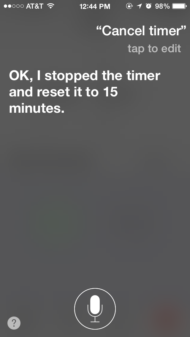 使用 Siri 取消计时器