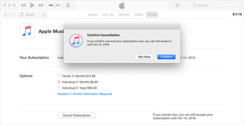 如何从 iTunes 取消 Apple Music 订阅