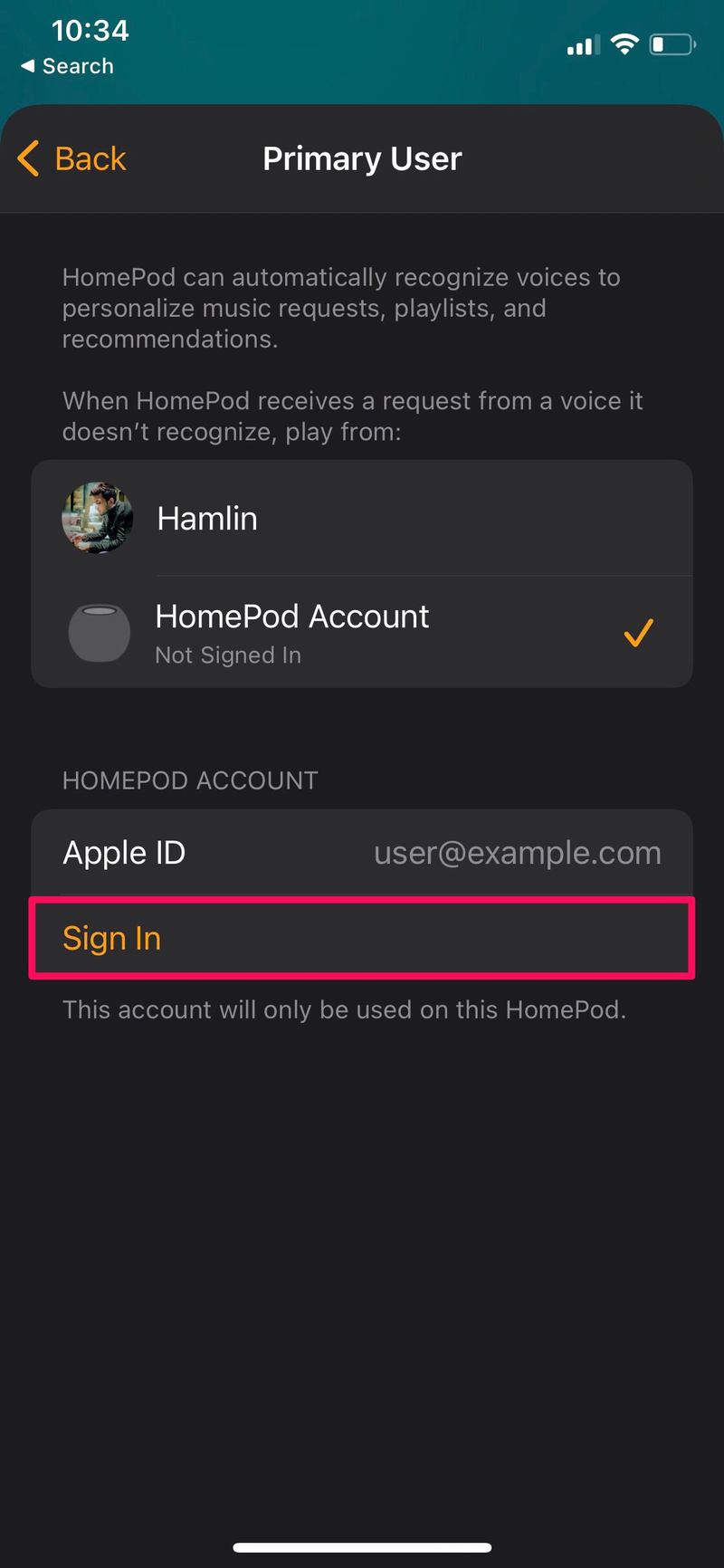 如何更改 HomePod 帐户的 Apple ID