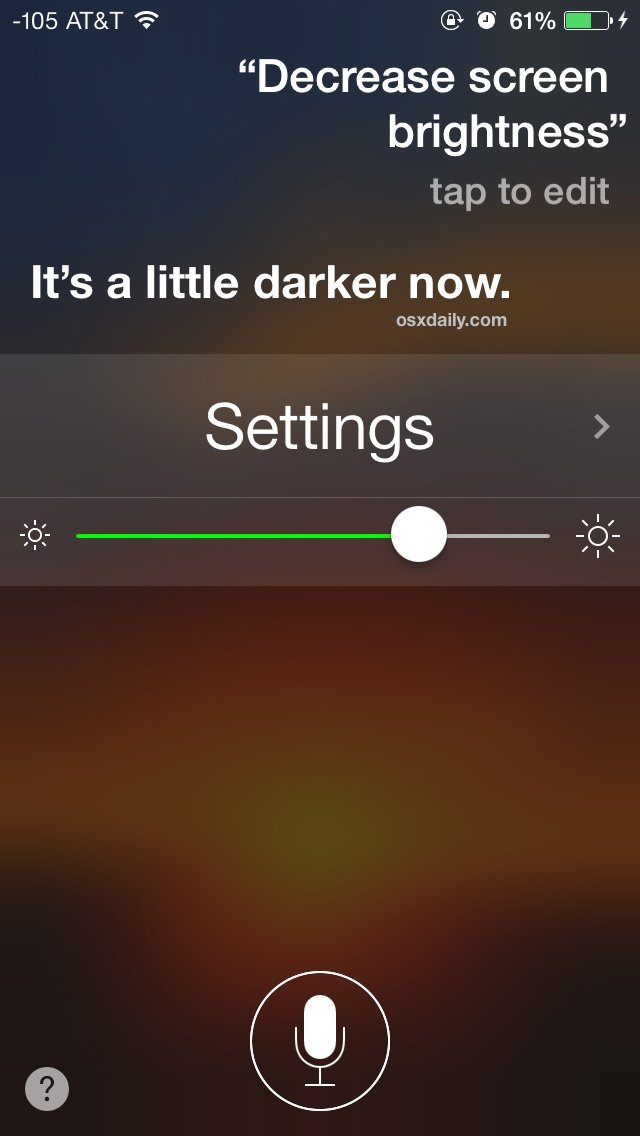使用 Siri 更改 iPhone 或 iPad 上的显示屏亮度
