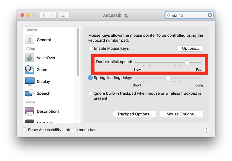 调整双击Mac OS设置的点击速度