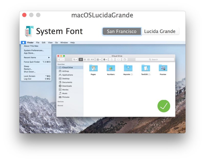恢复San Francisco 作为 Mac High Sierra 中的系统字体