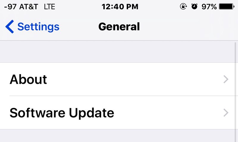 iOS 上的软件更新