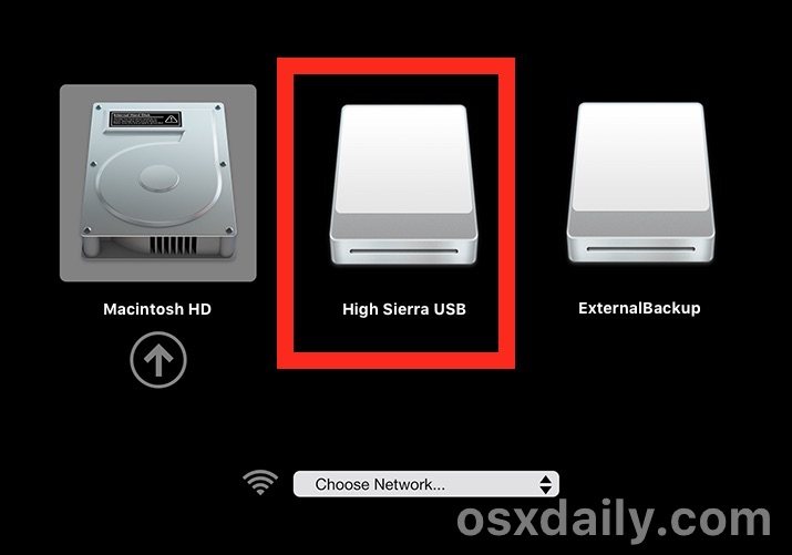 选择 macOS High Sierra 引导安装程序