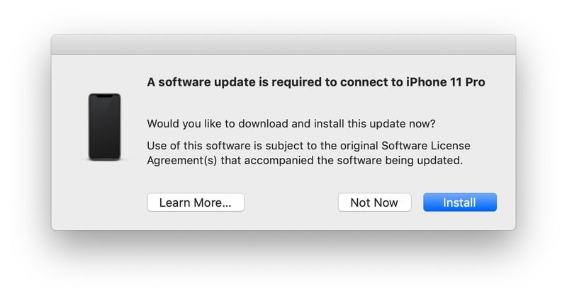 选择为 iPhone 和 iTunes 安装软件更新