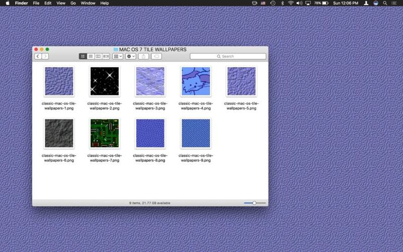 Mac OS 上平铺的经典 Mac OS 壁纸X