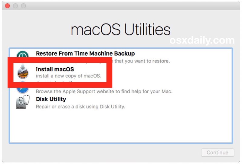 执行全新安装通过选择安装 MacOS
