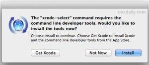 确认安装Mac OS X 上的命令行工具