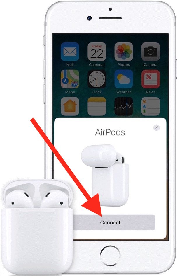 连接到 iPhone 上的 AirPods 以使用设备进行设置