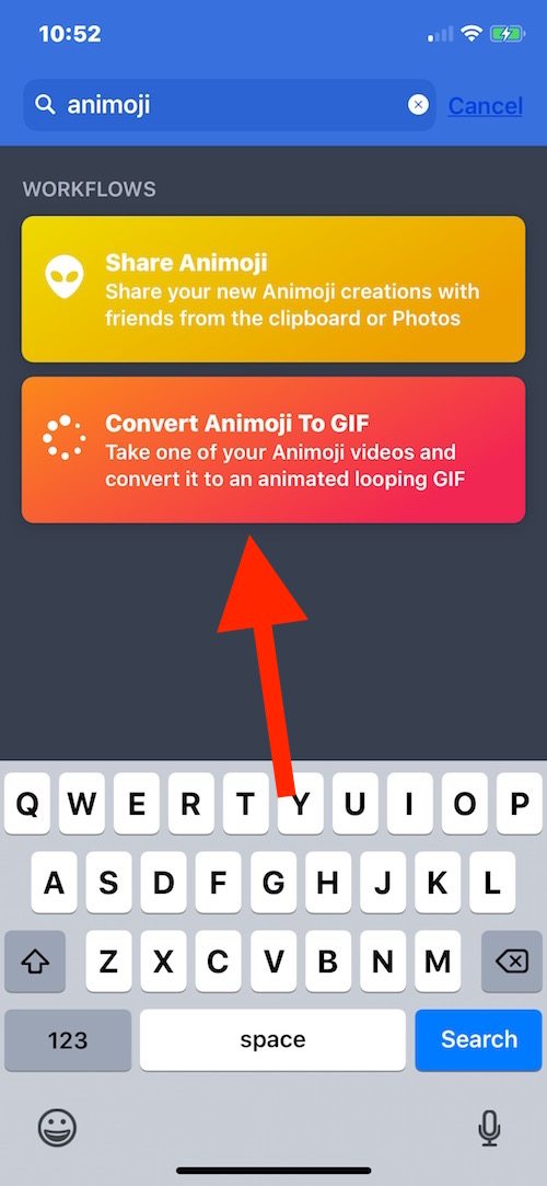 在 iPhone 上将 Animoji 转换为动画 GIF 