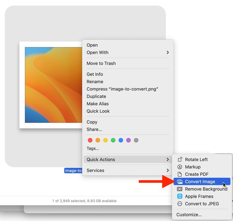 如何在 Mac 上从 Finder 快速转换图像