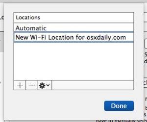 在 OS X 中创建新的网络位置