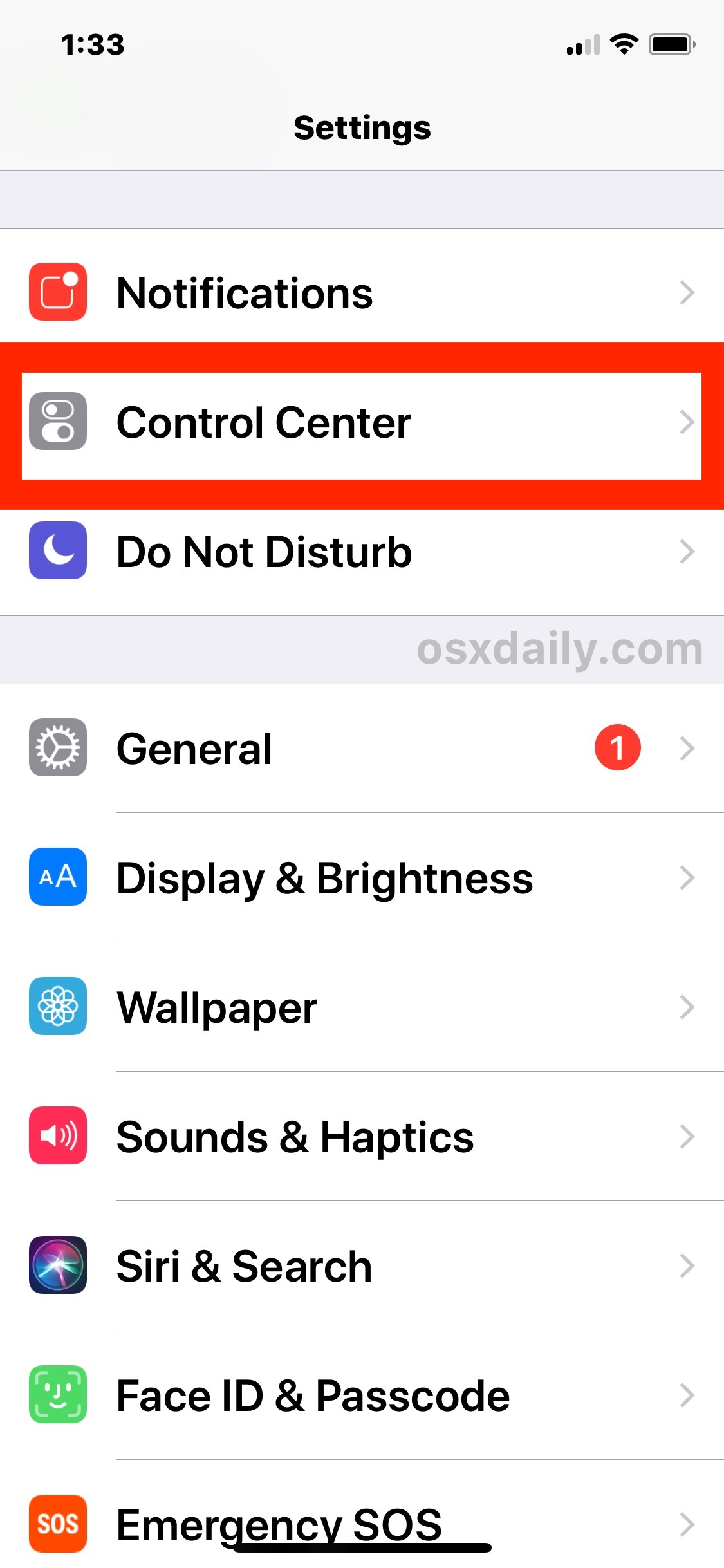 在 iOS 中自定义控制中心