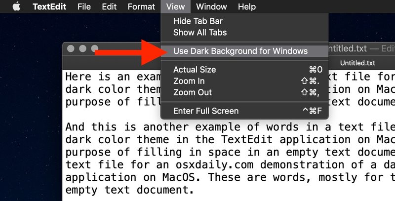 在 Mac 上的文本编辑中使用深色模式