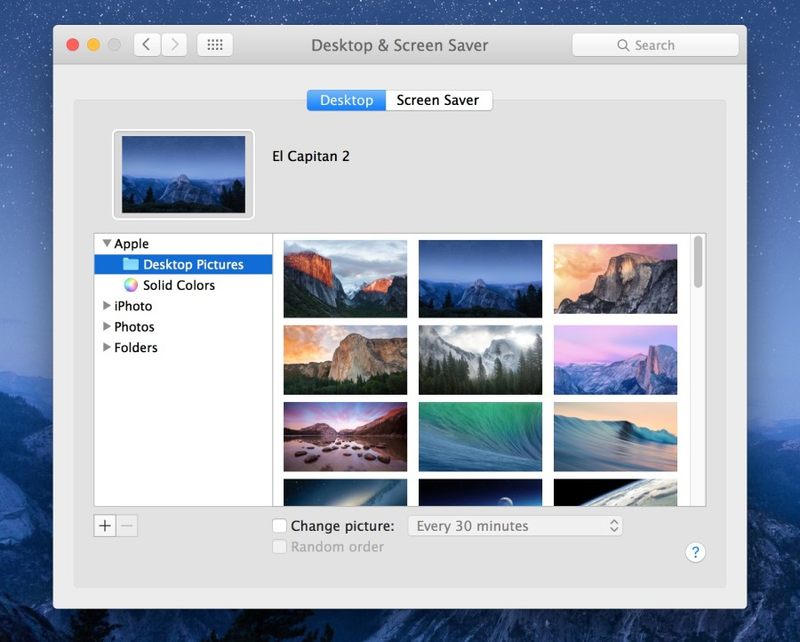默认桌面图片集在Mac OS X