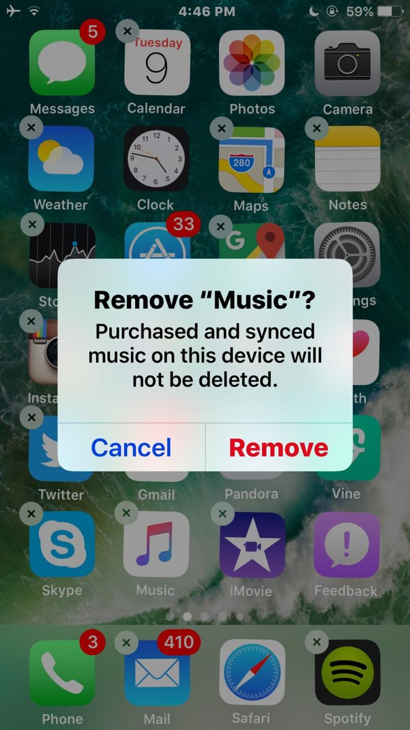 删除 iOS 中的音乐应用程序