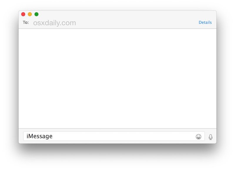 Mac 中已清除的聊天记录消息应用程序，消息对话为空