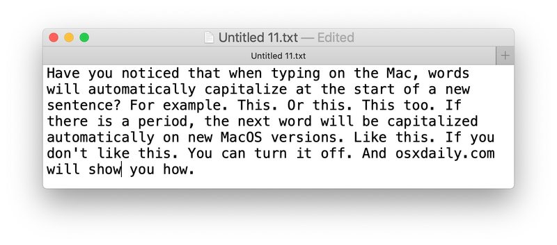 如何在 Mac 上禁用自动大写单词