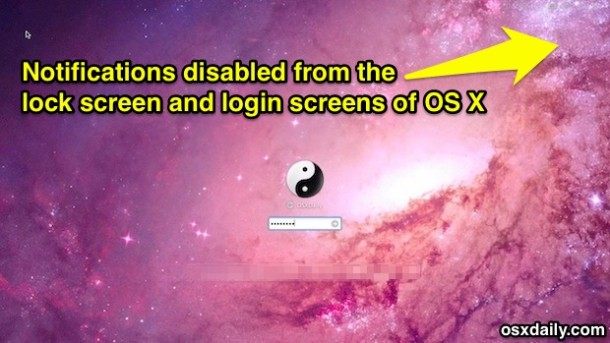 禁止显示通知在 Mac OS X 的锁定屏幕上