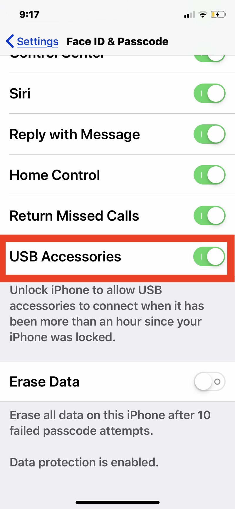 如何禁用 USB 配件解锁 iPhone 消息