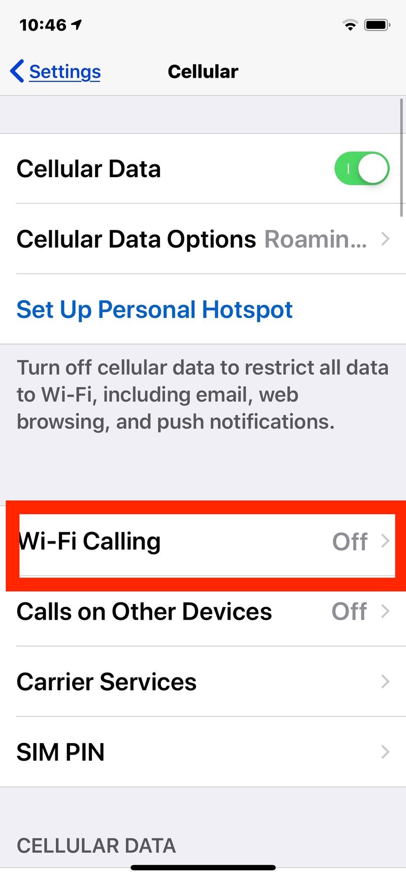 在 iPhone 上禁用 Wi-Fi 通话
