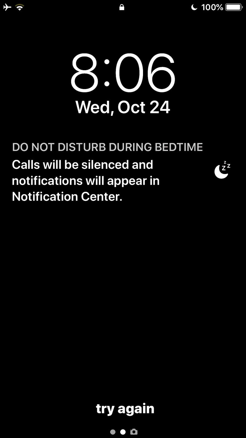 请勿打扰iPhone 锁屏上的睡前消息
