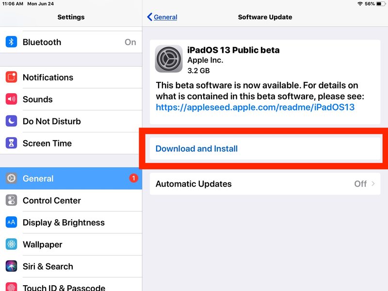 下载并安装 iPadOS 13公开测试版
