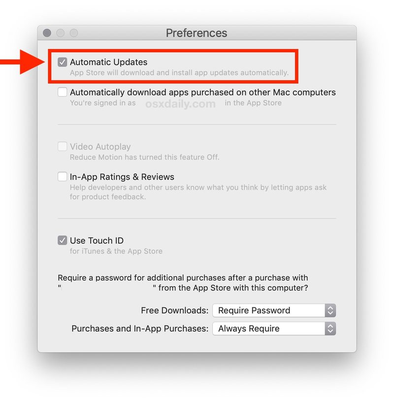 如何启用自动Mac App Store 应用的更新