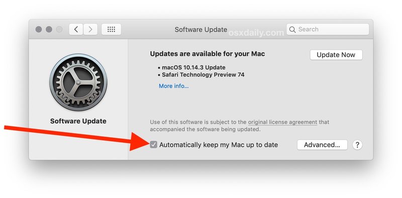 如何启用自动 MacOS 更新