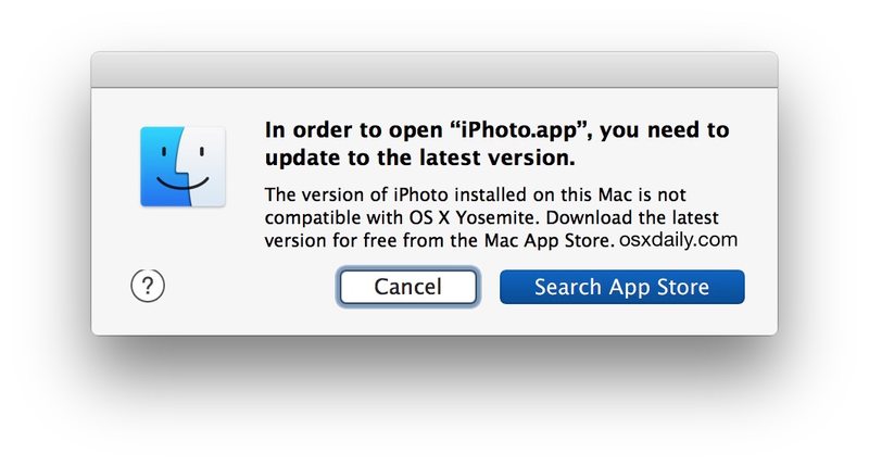 在 Mac 上使用照片应用程序打开 iPhoto 时出错