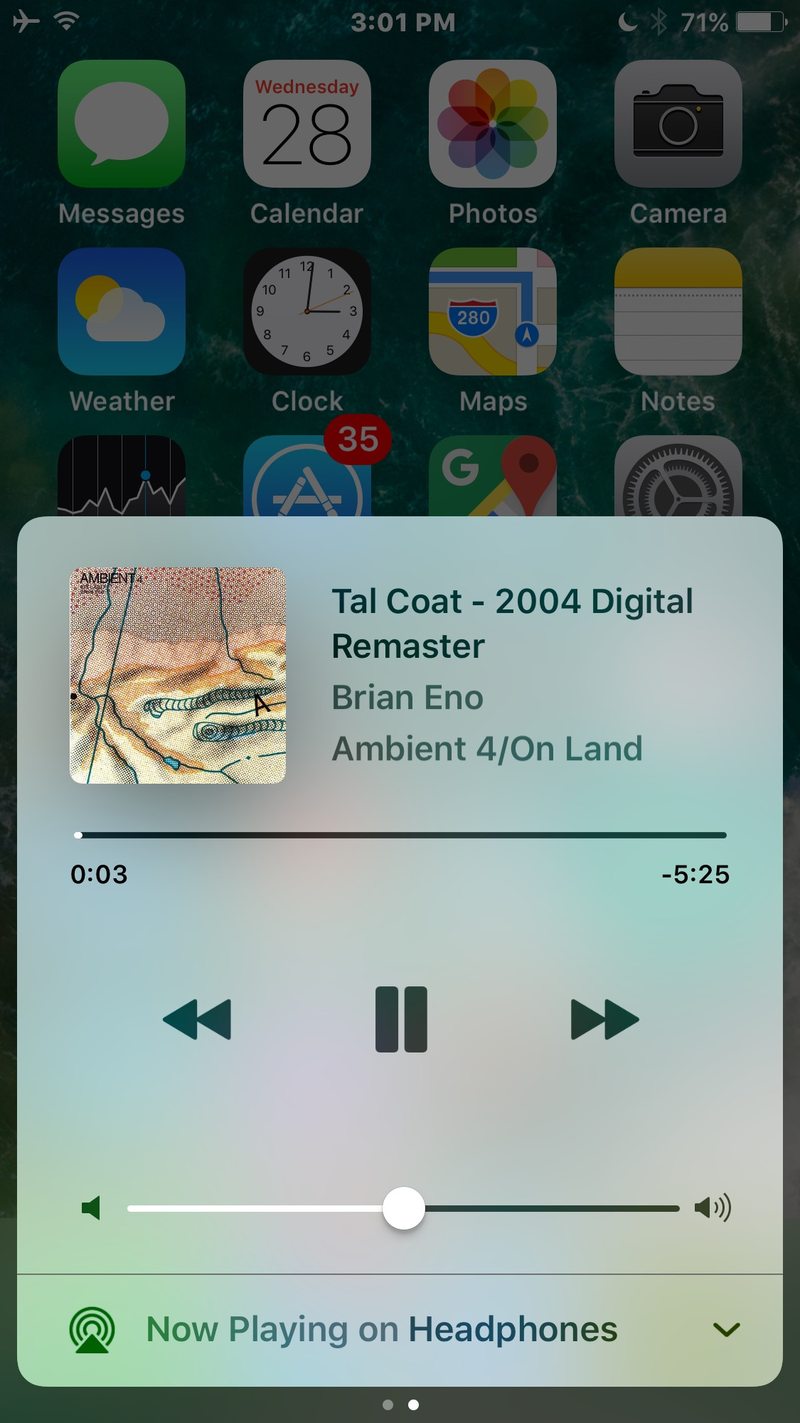 在控制中心查找音乐iOS 10