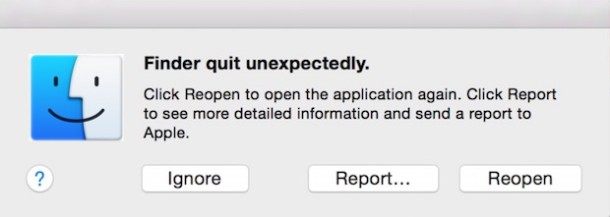 Finder 在 Mac OS X 中崩溃