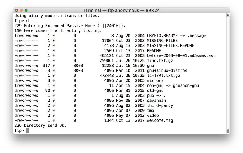 在 Mac OS 中获取并安装 FTP