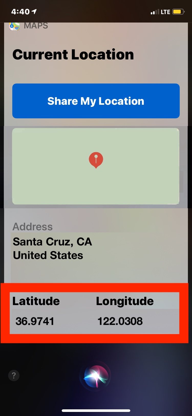 从 iPhone 上的 Siri 获取当前 GPS 坐标