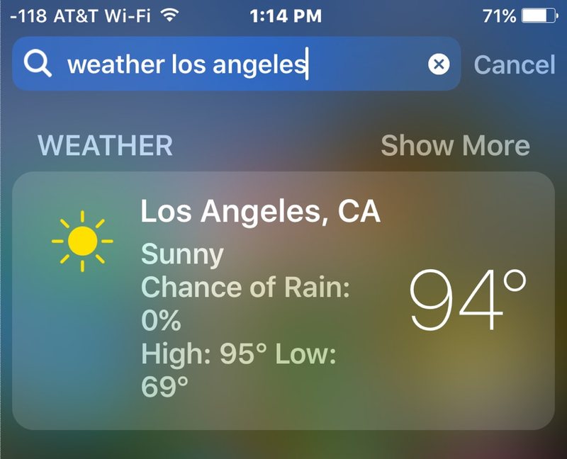 在 iOS 中从 Spotlight 获取天气