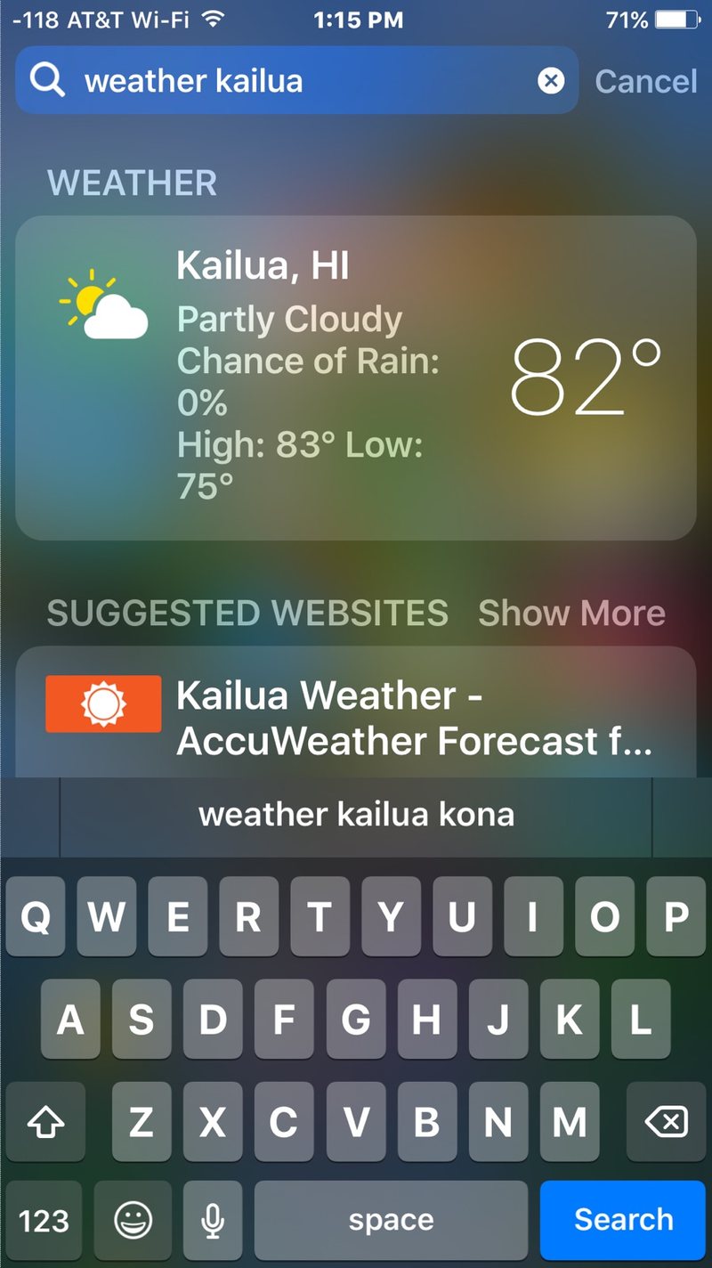 从 iOS 中的 Spotlight 获取天气报告